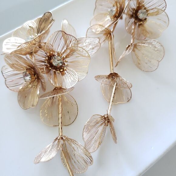 New! Zara Cascading Floral Earrings - Picture 6 of 14